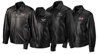 Corvette Mens Lambskin Leather Jacket w/ Embroidery C1 C2 C3 C4 C5 C6