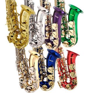 Mendini Concert Band Alto Saxophone Sax ~Gold Silver Blue +Tuner+Case+