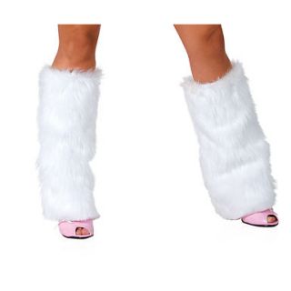 White Fuzzy Boot Covers Accessory for Halloween Costume