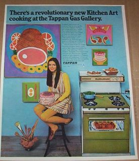 1968 advertising page   Tappan Gas Ranges stove oven MOD kitchen art