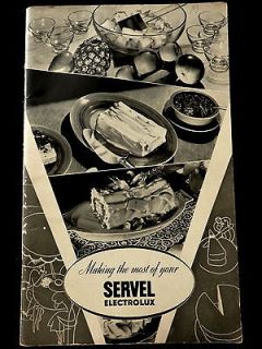 1937 SERVEL ELECTROLUX Refrigerator Cook Book