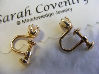 Sarah Coventry Captive Opal Earrings 12K Gold Filled