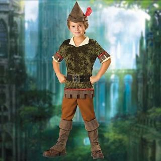 Robin Hood Boys Ren Faire Costume w/ Hat & Boot Covers