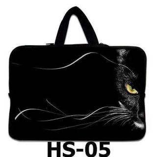 10.2 Black Cat Face Laptop Netbook Carry Bag Case Soft Cover Holder