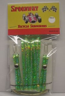 NEW Speedway Bicycle Streamers Green Glitter for Schwinn and Others