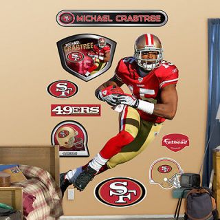 Michael Crabtree LIFE SIZE Fathead San Francisco 49ers NFL Wall Decal
