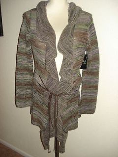 NWT CoVelo Striped Ruffle Cardigan Sweater Mohair Blend M Medium $176