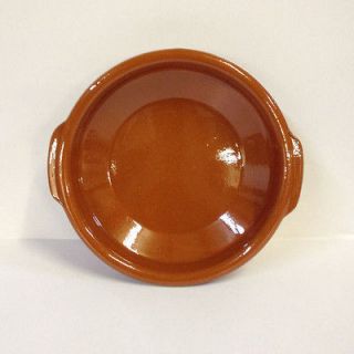New 9.1 Brown Cazuela Bowl #4 Spanish ceramic terra cotta by