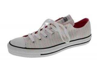 Converse NEW White Canvas Metallic Striped Toe Cap Fashion Sneakers