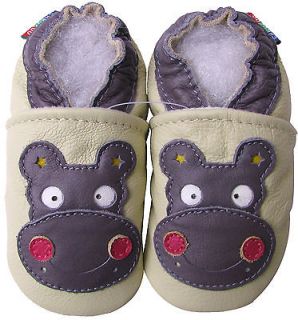 carozoo hippo cream 0 6m new soft sole leather baby shoes