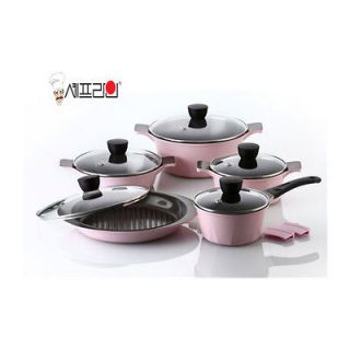 Eco Natural ceramic pot set PINK for Good Quality Kitchen Cookware