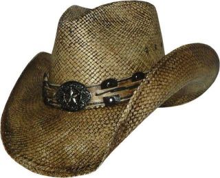 DARK Austin Panama Straw Cowboy Hat with Shapeable Brim & Pinchfront