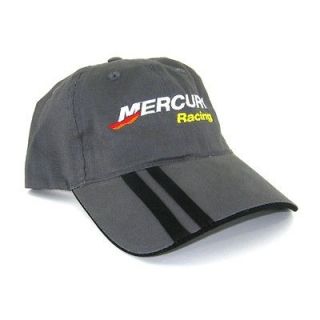 MERCURY OUTBOARDS NEW MERCURY RACING GRAY W/STRPES CAP HAT