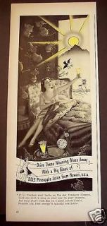 1941 Lady in Bed Drinking DOLE PINEAPPLE JUICE Ad