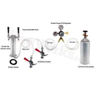 Kegerator Conversion Kit   Stainless Steel Tower w/ 10 lb CO2   Beer