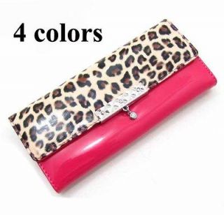Leopard Card Long Lady Purse womens Clutch PU Leather Wallet Gift Bag