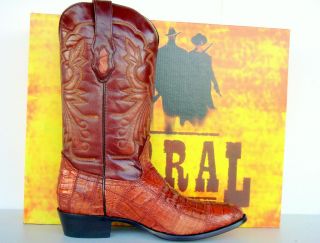Corral Mens Cowboy Boots Cognac Patchwork Caiman Gator