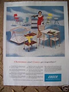 1958 Vintage COSCO Step Stool Table Chairs Xmas Ad