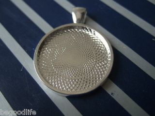 20x 1 inch Round Silver Plated Blank Trays Pendant Bases Bezel Setting