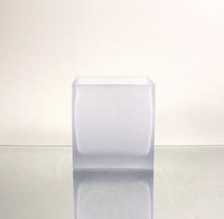 Wholesale Frosted Cube Glass Vase 5x5x5 (12pcs) VCB0005FR