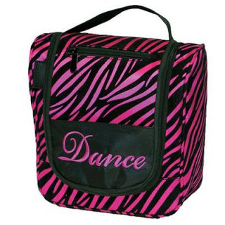 Hot Pink Zebra Cosmetic Travel Bag with Dance Embroidery   BG40