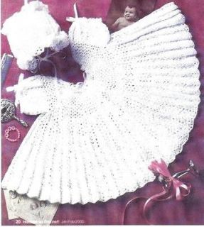 Infant Girls Christening Dress Crochet Pattern Mary Grace sz 0 3mth