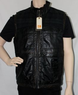 645 Hugo Boss Orange Jovan Sz 40R US (50 EU) L Leather Vest jacket