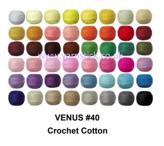 VENUS #40 20g 230m Crochet Cotton Lacing Tatting Thread Chart 2 of 2