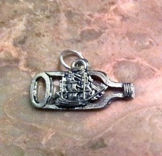 ship cruise boat in a bottle kit Sailor style charm sterling silver