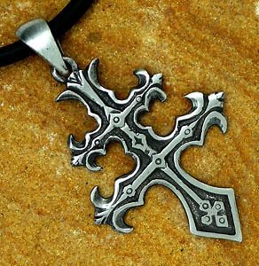 Patriarchal Cross of Lorraine Pewter Pendant/ Key Chain