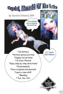 CRYSTAL Mermaid Of The Lake 21 CLOTH DOLL PATTERN CD