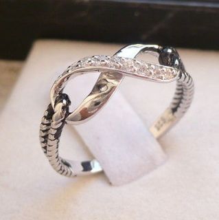NEW ARRIVAL WOMENS INFINITY KNOT SOLID 925 STERLING SILVER RING