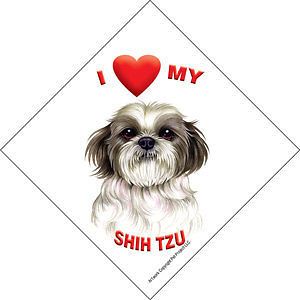 Love my SHIH TZU Dog Puppy Cut Sign for Car Window