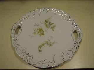 Antique Porcelain Victorian Cake Plate Dish Flowers