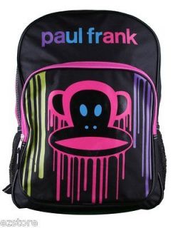 Frank Monkey Black Neon JULIUS School Rainbow Large Backpack Bag Tote