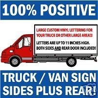 Large Vinyl Sign / Lettering for Cube Van Box Truck Car