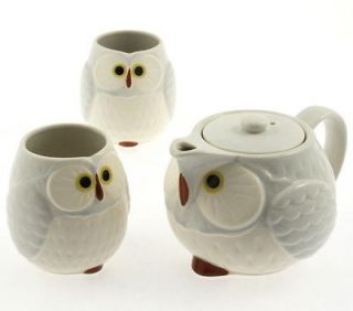 set) Japanese Grey Owl Tea Gift set #110 543