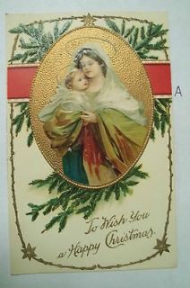 Antique Postcard Christmas Virgin Mary Baby Jesus Greeting HELENA OH