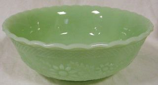 Jade Glass Lattice & Daisy Pattern Bowl   Old Dugan   SAMPLE