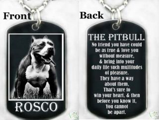 DOG PITBULL + POEM   Dog tag Necklace/Key chain + PERSONALIZED NAME