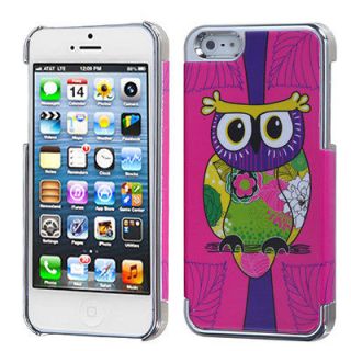 ALUMINUM METAL CUTE OWL SNAP ON CASE ACCESSORIES FOR APPLE IPHONE 5