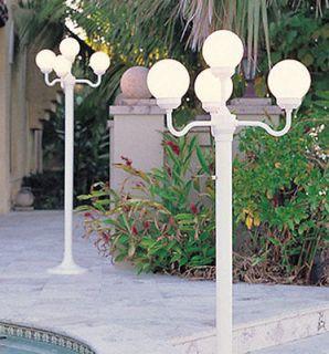 Outdoor Exterior Light Fixture 4 Globe Lamp Post Luminaire Patio Yard
