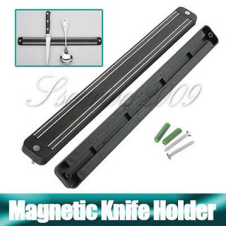 Mount Magnetic Knife Holder Chef Rack Strip Utensil Kitchen Tool Black