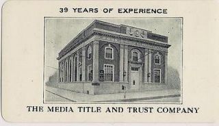 Vtg 1930 Bank Pocket Calendar Media Title & Trust Co. UPPER DARBY PA