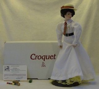 DANBURY MINT NORMAN ROCKWELL CROQUET DOLL 19 NIB WITH STAND