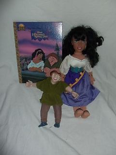 Disneys HUNCHBACK OF NOTRE DAME Lot Quasimodo + Esmeralda Doll + BOOK