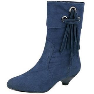NIB Ladies Blue Suede Boots by Damita K Los Angeles Sizes 6 10