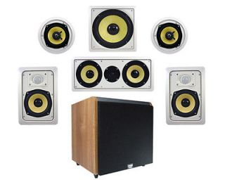 Acoustic Audio HD515 In Wall Home Theater Speaker System w/12 Powered