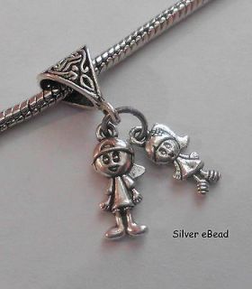 baby boy girl brother sister twin dangle european spacer charm bead