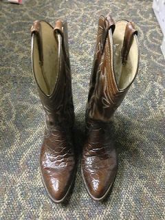 Authentic Dan Post Alligator Skin Cowboy Boots Size 8D MINT CONDITION